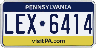 PA license plate LEX6414