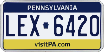 PA license plate LEX6420