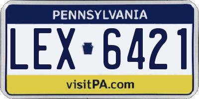 PA license plate LEX6421