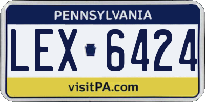 PA license plate LEX6424