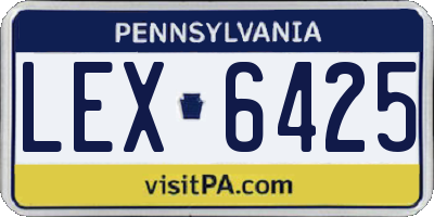 PA license plate LEX6425