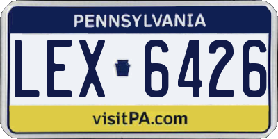 PA license plate LEX6426