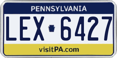 PA license plate LEX6427