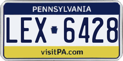 PA license plate LEX6428