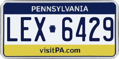 PA license plate LEX6429