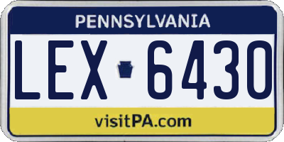 PA license plate LEX6430