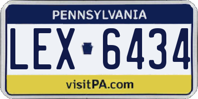 PA license plate LEX6434