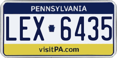 PA license plate LEX6435