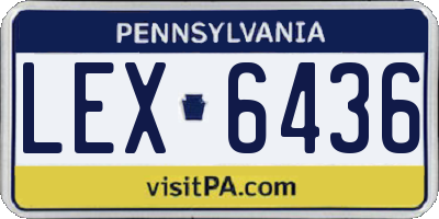 PA license plate LEX6436