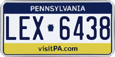 PA license plate LEX6438