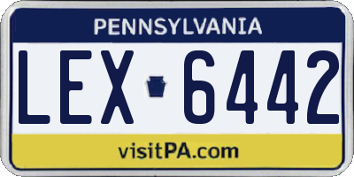 PA license plate LEX6442