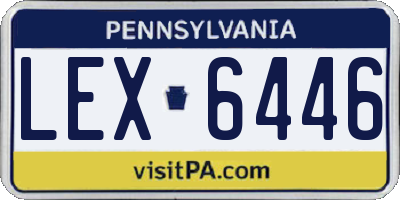 PA license plate LEX6446