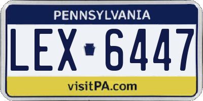 PA license plate LEX6447