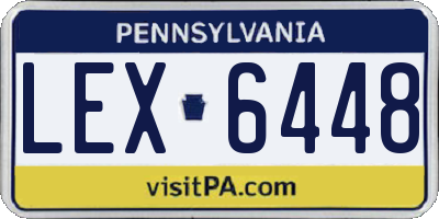 PA license plate LEX6448