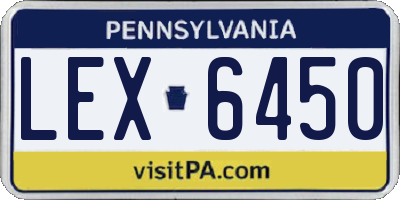 PA license plate LEX6450
