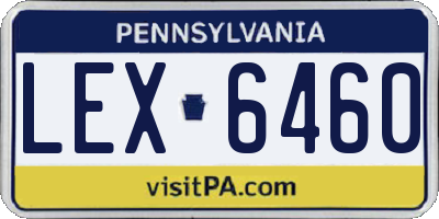 PA license plate LEX6460