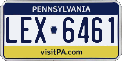 PA license plate LEX6461