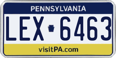 PA license plate LEX6463
