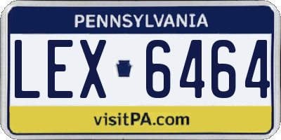 PA license plate LEX6464