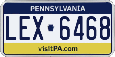 PA license plate LEX6468