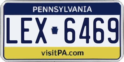 PA license plate LEX6469