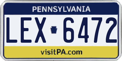 PA license plate LEX6472
