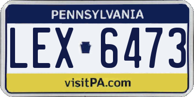 PA license plate LEX6473