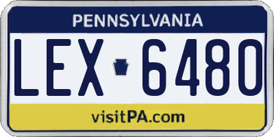 PA license plate LEX6480