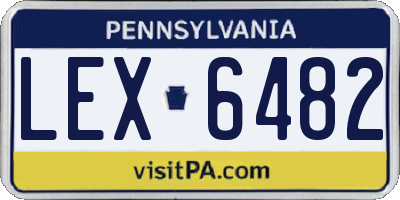 PA license plate LEX6482