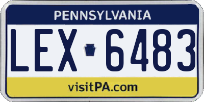 PA license plate LEX6483