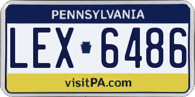PA license plate LEX6486