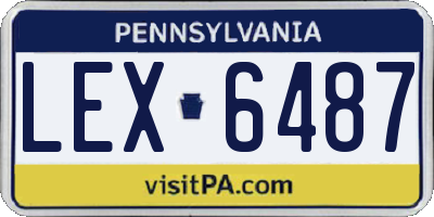 PA license plate LEX6487