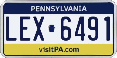 PA license plate LEX6491