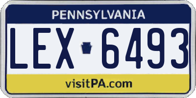 PA license plate LEX6493