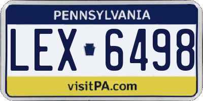 PA license plate LEX6498