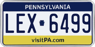 PA license plate LEX6499