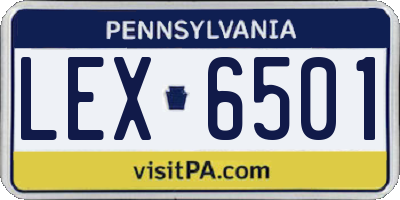 PA license plate LEX6501