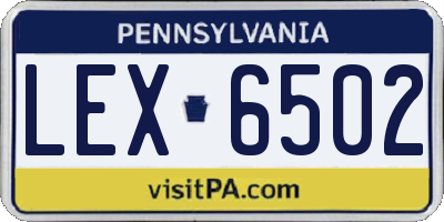 PA license plate LEX6502