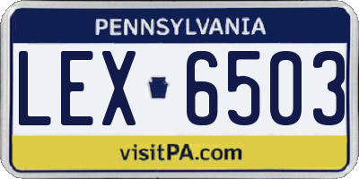 PA license plate LEX6503