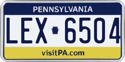 PA license plate LEX6504