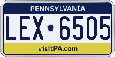 PA license plate LEX6505