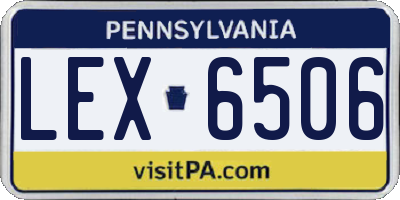 PA license plate LEX6506