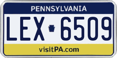 PA license plate LEX6509