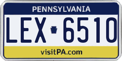PA license plate LEX6510