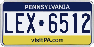 PA license plate LEX6512