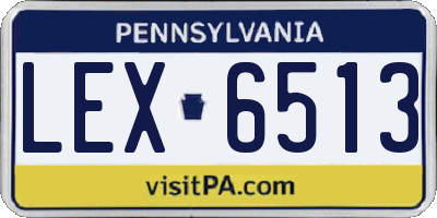 PA license plate LEX6513