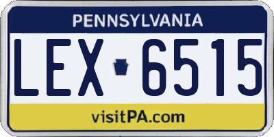 PA license plate LEX6515