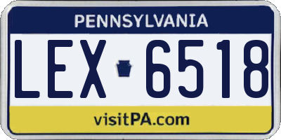 PA license plate LEX6518