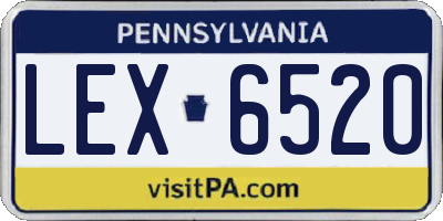 PA license plate LEX6520
