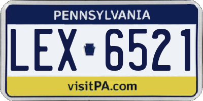 PA license plate LEX6521